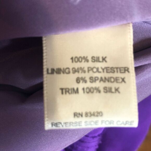 Cluny Purple Silk Chiffon Dress Size 6 - Picture 8 of 8